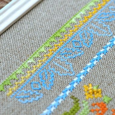 At the pond Cross Stitch Kit – Tela Artis X-029 – Sampler – Hand-dyed Threads
