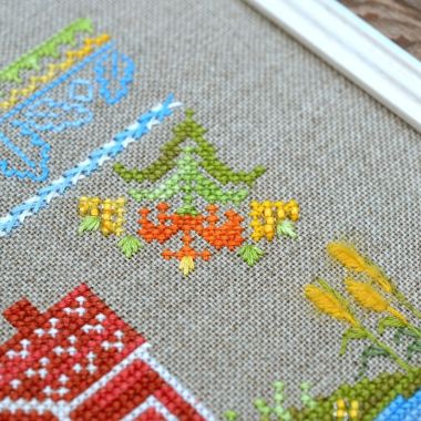 At the pond Cross Stitch Kit – Tela Artis X-029 – Sampler – Hand-dyed Threads