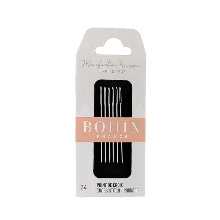 Bohin Cross Stitch Needles 00836 – Size 24, 6 pcs