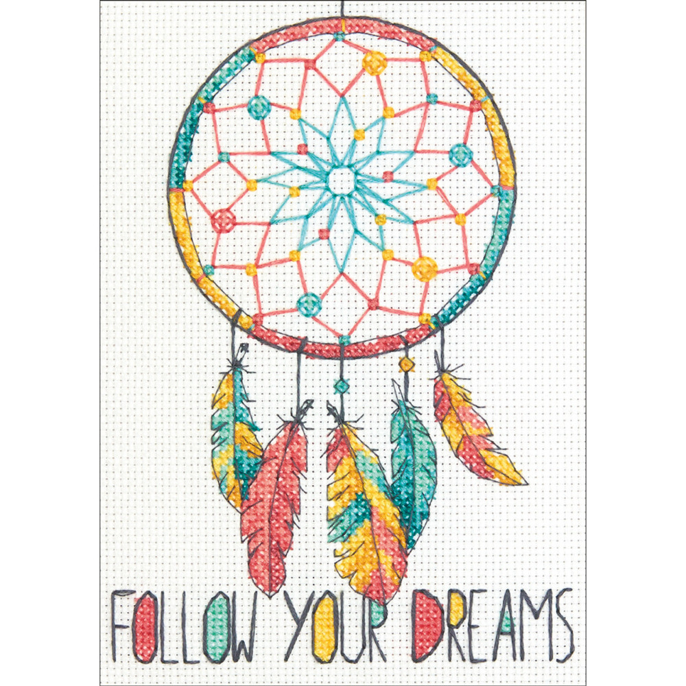 Counted Cross Stitch Kit 5"X7"-Dreamcatcher, Dimensions, 70-65158