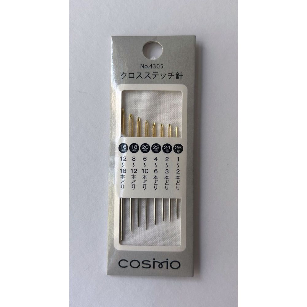 Cosmo Cross Stitch Needles 4305 – Sizes 16/26, 8 pcs