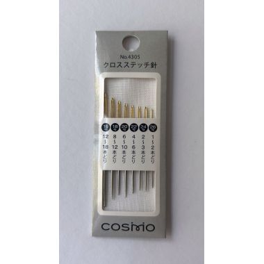 Cosmo Cross Stitch Needles 4305 – Sizes 16/26, 8 pcs