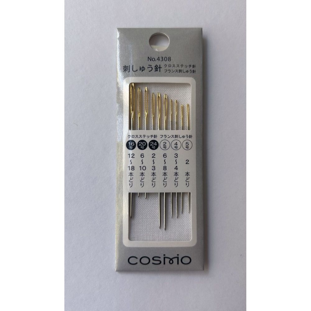 Cosmo Embroidery & Cross Stitch Needles 4308 – Assorted Sizes, 10 pcs