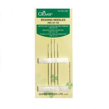Clover Beading Needles 233 – Sizes 10/13, 4 pcs