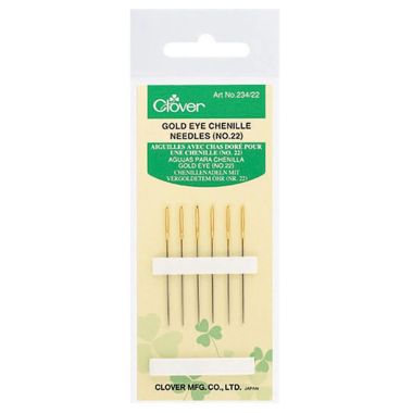 Clover Gold Eye Chenille Needles 234/22 – Size 22, 6 pcs