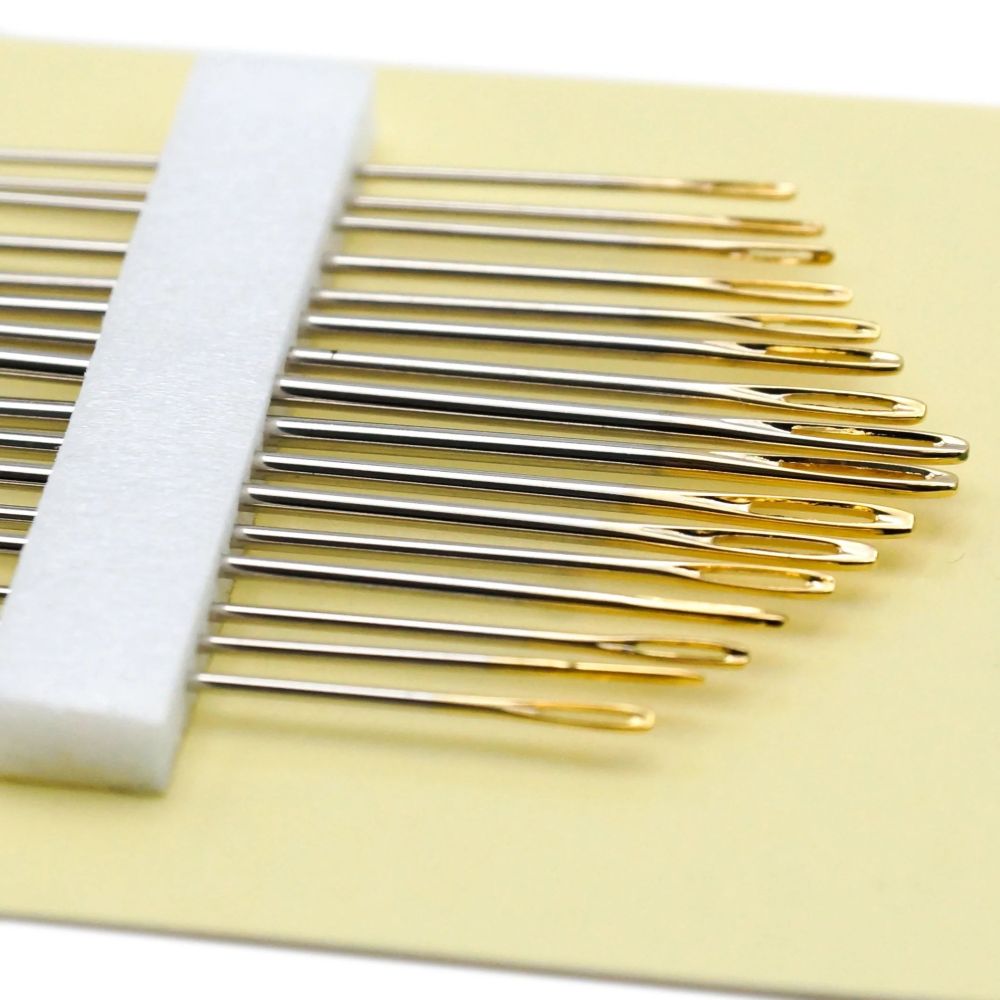 Clover Gold Eye Embroidery Needles 235 – Sizes 3/9, 16 pcs