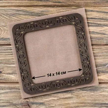 Plywood hoop for Mill-Hill beading kits and for perforated paper.