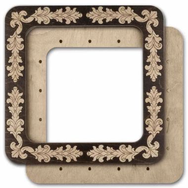 Plywood hoop for Mill-Hill beading kits and for perforated paper.