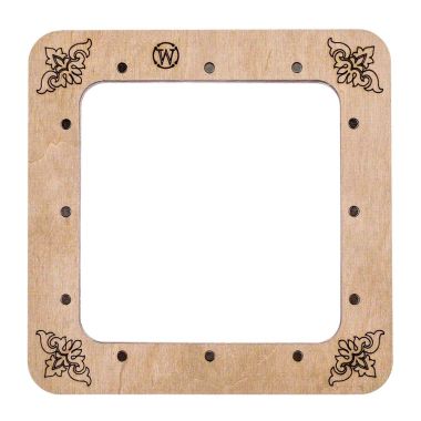 Wonderland Crafts Magnetic Embroidery Frame FLMP-006 – Dark Wood, Medium, 4″ × 4″