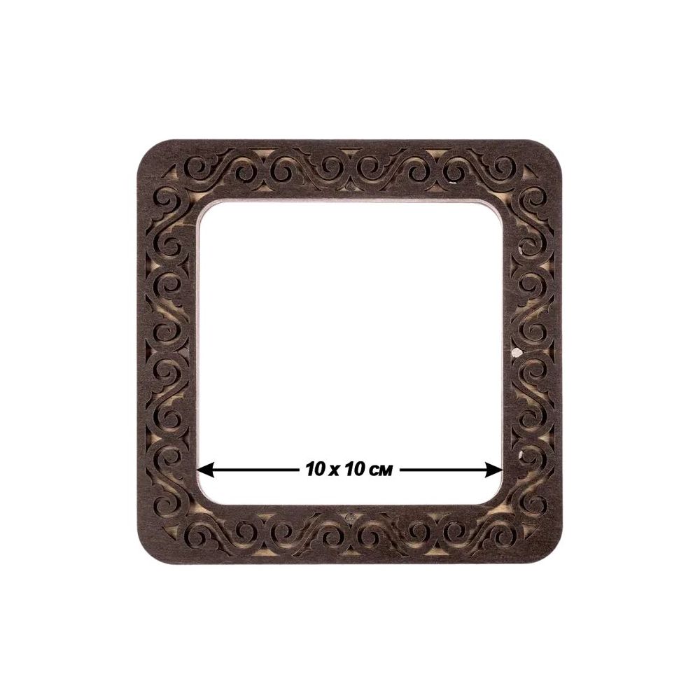Wonderland Crafts Magnetic Embroidery Frame FLMP-006 – Dark Wood, Medium, 4″ × 4″