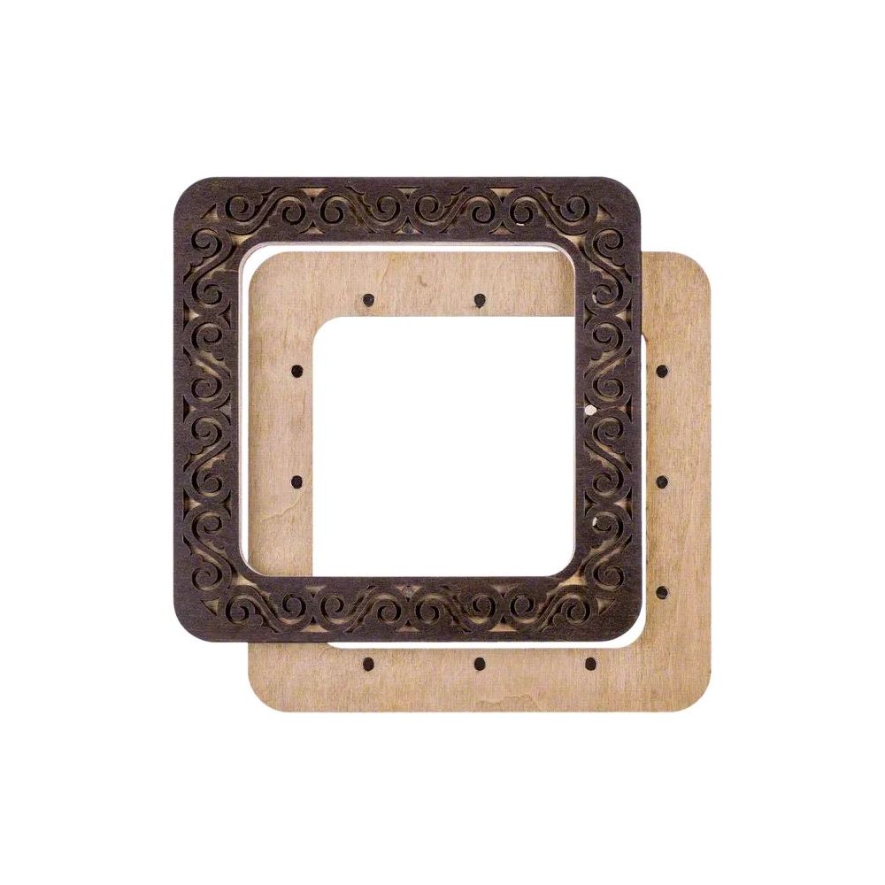 Wonderland Crafts Magnetic Embroidery Frame FLMP-006 – Dark Wood, Medium, 4″ × 4″