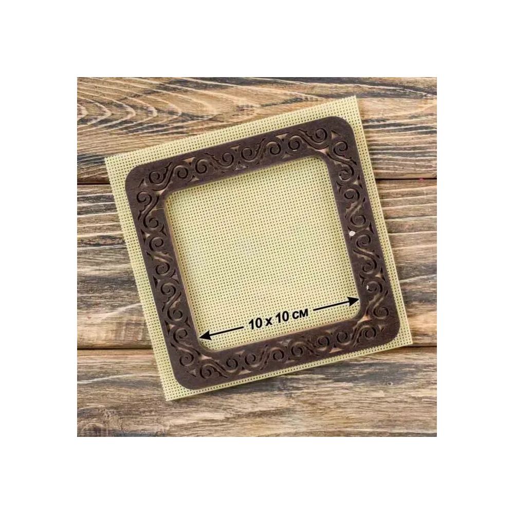 Wonderland Crafts Magnetic Embroidery Frame FLMP-006 – Dark Wood, Medium, 4″ × 4″