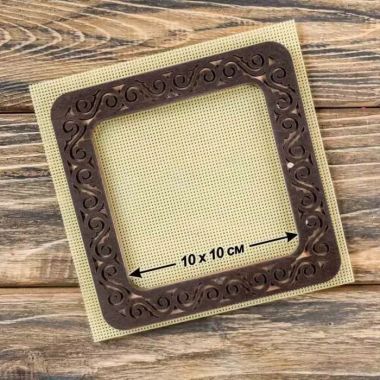 Wonderland Crafts Magnetic Embroidery Frame FLMP-006 – Dark Wood, Medium, 4″ × 4″