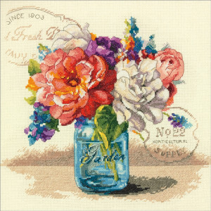 Counted Cross Stitch Kit 12"X12"-Garden Bouquet, Dimensions, 70-35334
