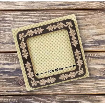 Wonderland Crafts Magnetic Embroidery Frame FLMP-025 – Baroque Dark Wood, Medium, 4″ × 4″