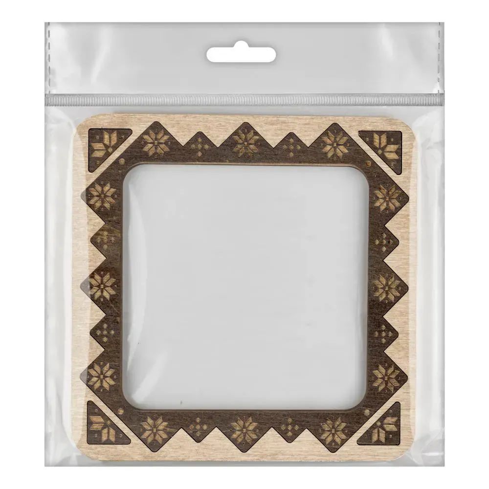 Wonderland Crafts Magnetic Embroidery Frame FLMP-029 – Nordic Light Wood, Medium, 4″ × 4″