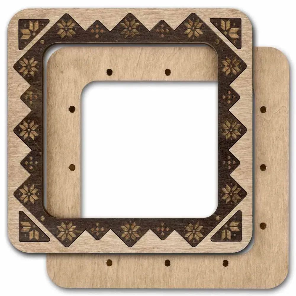 Wonderland Crafts Magnetic Embroidery Frame FLMP-029 – Nordic Light Wood, Medium, 4″ × 4″