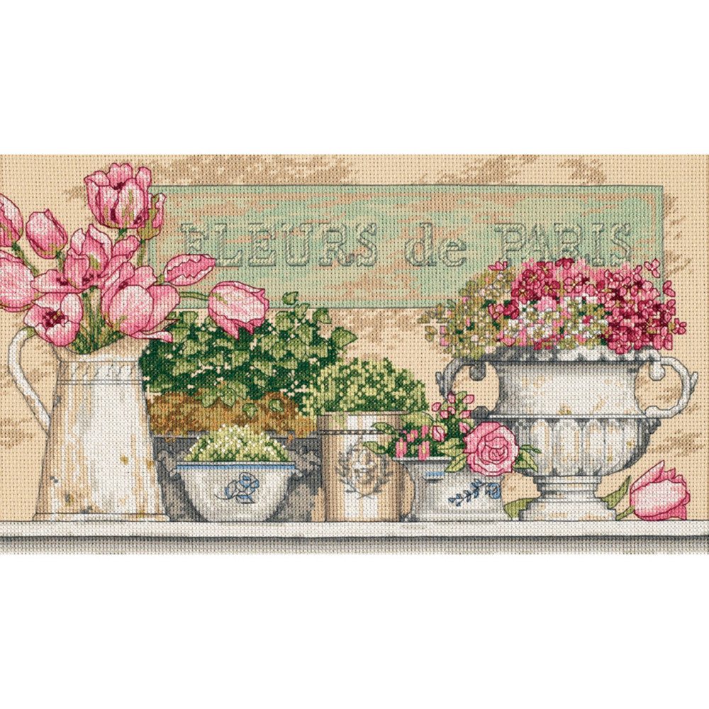 Counted Cross Stitch Kit Flowers of Paris, Dimensions 35204