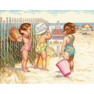 Counted Cross Stitch Kit Beach Babies, Dimensions 35216