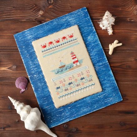 Sea Adventures Cross Stitch Kit – Tela Artis X-034 – Nautical Sampler – Beads and Decorative Stitches