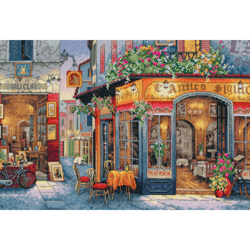 Counted Cross Stitch Kit 16"X11"-European Bistro, Dimensions, 35224