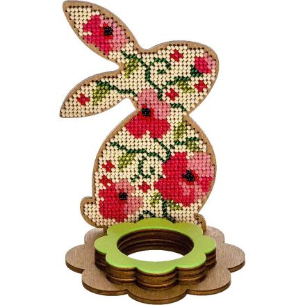 Wonderland Crafts Wooden Bead Embroidery Kit FLK-267 – Egg Stand – Bunny