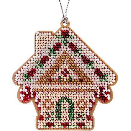 Wonderland Crafts Wooden Bead Embroidery Kit FLK-137 – Christmas Ornament – House
