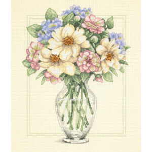 Counted Cross Stitch Kit 12"X14"-Flowers In Tall Vase, Dimensions, 35228