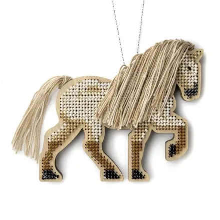 Wonderland Crafts Wooden Bead Embroidery Kit FLK-595 – Cream Stallion