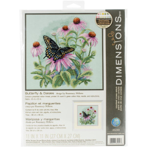 Counted Cross Stitch Kit Butterfly & Daisies, Dimensions 35249