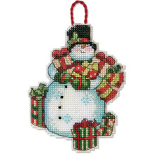 Counted Cross Stitch Kit Snowman Ornament, Dimensions, 70-08896