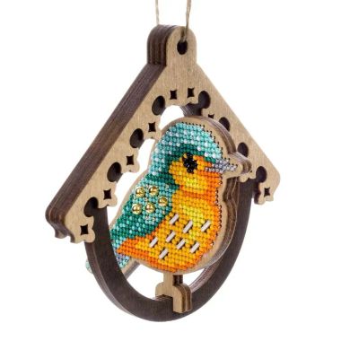 Wonderland Crafts Wooden Bead Embroidery Kit FLK-580 – Bird in Birdhouse