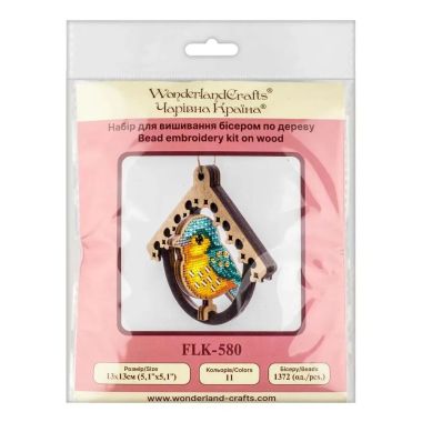 Wonderland Crafts Wooden Bead Embroidery Kit FLK-580 – Bird in Birdhouse