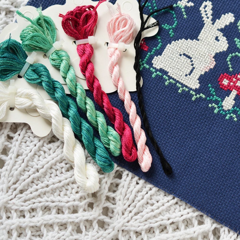 Summer Night Cross Stitch Kit – Tela Artis X-035 – Bunny and Floral Sampler  Botanical Embroidery