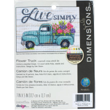 Counted Cross Stitch Kit 7"X5"-Flower Truck, Dimensions, 70-65211