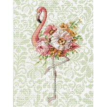 Counted Cross Stitch Kit 9"X12"-Floral Flamingo, Dimensions, 70-35409