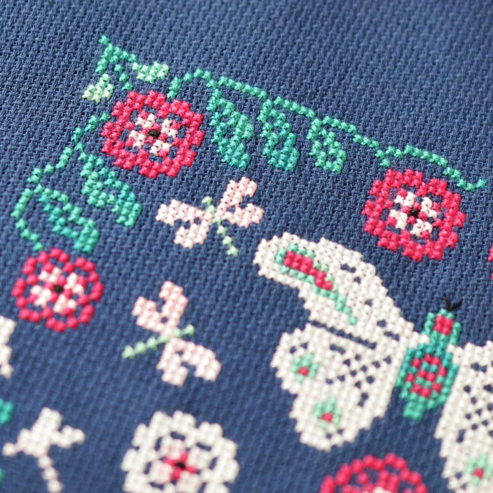 Summer Night Cross Stitch Kit – Tela Artis X-035 – Bunny and Floral Sampler  Botanical Embroidery
