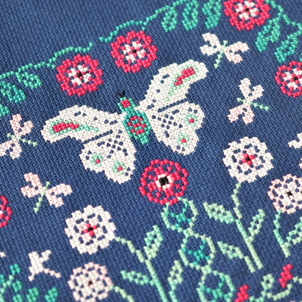 Summer Night Cross Stitch Kit – Tela Artis X-035 – Bunny and Floral Sampler  Botanical Embroidery