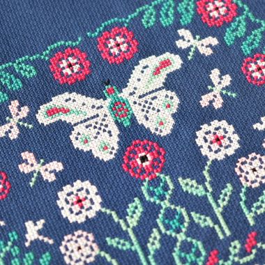 Summer Night Cross Stitch Kit – Tela Artis X-035 – Bunny and Floral Sampler  Botanical Embroidery