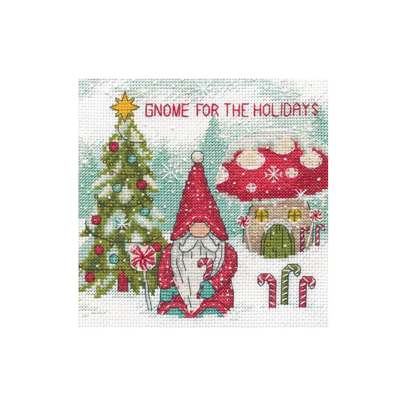 Counted Cross Stitch Kit 6"X6"-Gnome For The Holidays, Dimensions, 70-09002