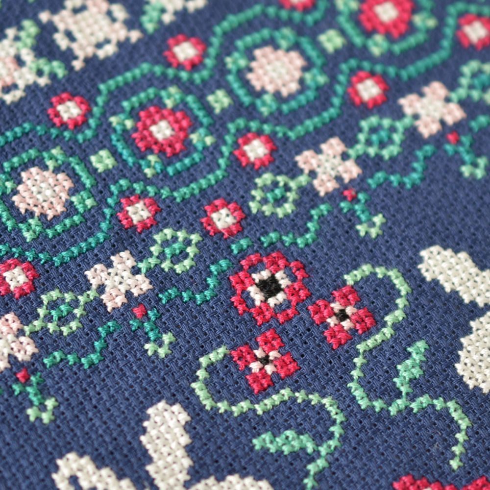 Summer Night Cross Stitch Kit – Tela Artis X-035 – Bunny and Floral Sampler  Botanical Embroidery