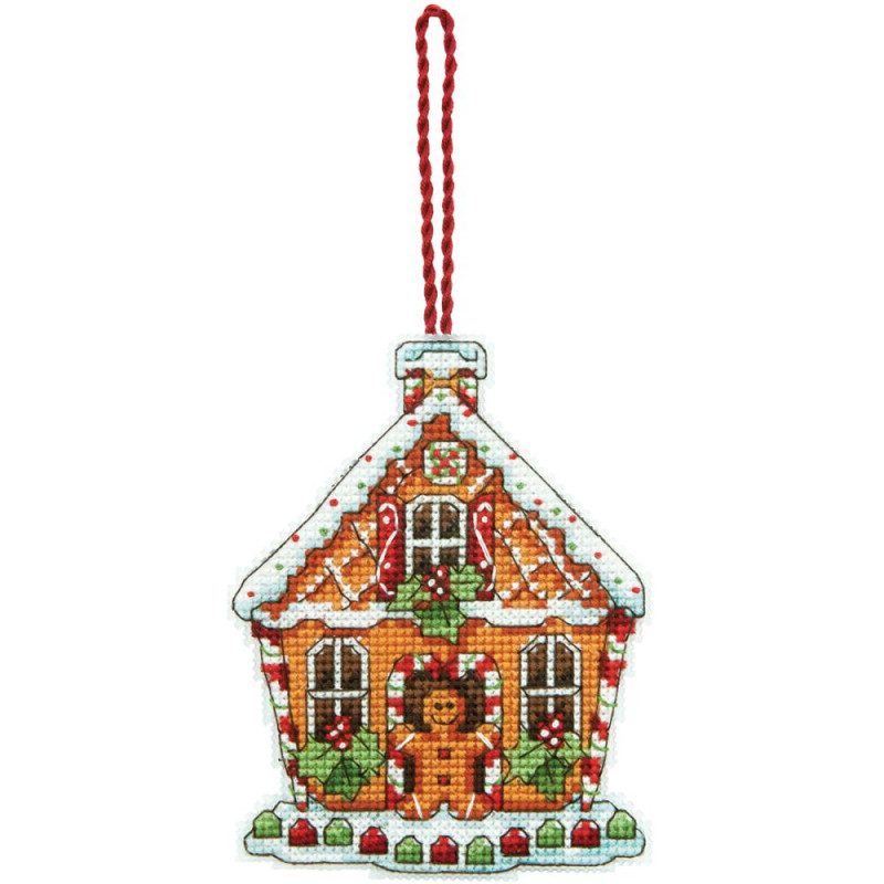 Counted Cross Stitch Kit Gingerbread House Ornament, Dimensions 70-08917