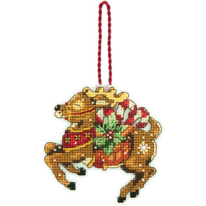 Counted Cross Stitch Kit Reindeer Ornament, Dimensions 70-08916