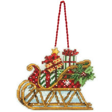 Counted Cross Stitch Kit Sleigh Ornament, Dimensions 70-08914