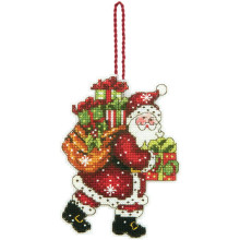 Counted Cross Stitch Kit Santa with Bag Ornament, Dimensions 70-08912