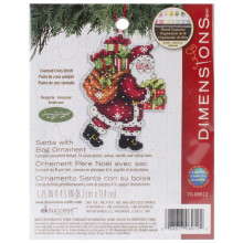 Counted Cross Stitch Kit Santa with Bag Ornament, Dimensions 70-08912