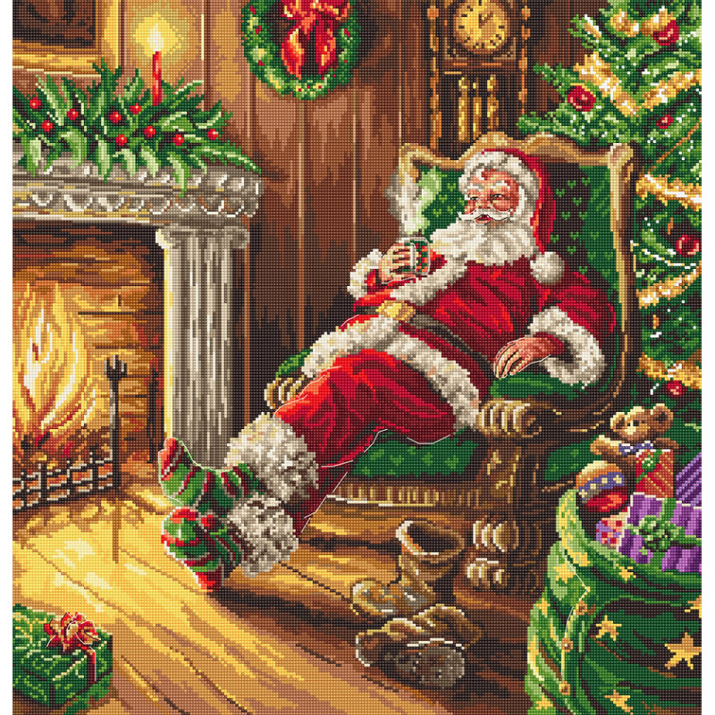Santa's Rest by the Chimney Cross Stitch Kit, Letistitch L8052