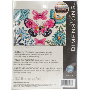 Counted Cross Stitch Kit 7"X5"-Butterfly Dream, Dimensions, 70-65178