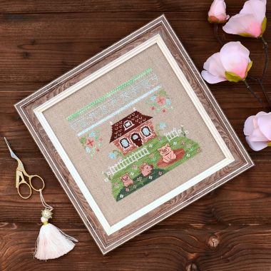 In a puddle Cross Stitch Kit – Tela Artis X-038 – Sampler – Hand-dyed Threads