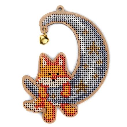 Wonderland Crafts Wooden Bead Embroidery Kit FLK-508 – Christmas Ornament Fox Cub